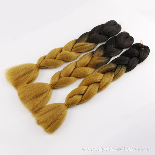 Wholesale 24Inch 100Gram Jumbo Braids Hair Synthetic Hair Extension High Quality Ombre Jumbo Synthetic Braiding Hair Extension